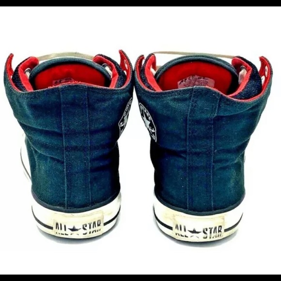 Converse All Star Black Custom Red Fold Down Shoes - Picture 9 of 12